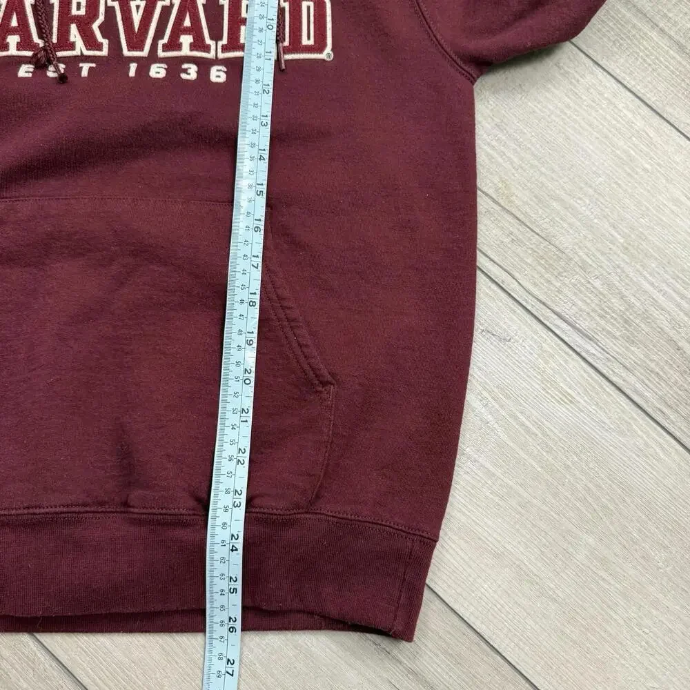 Y2K Champion Harvard University Hoodie Maroon Size S Embroidered Logo EST 1636 - Picture 8 of 8